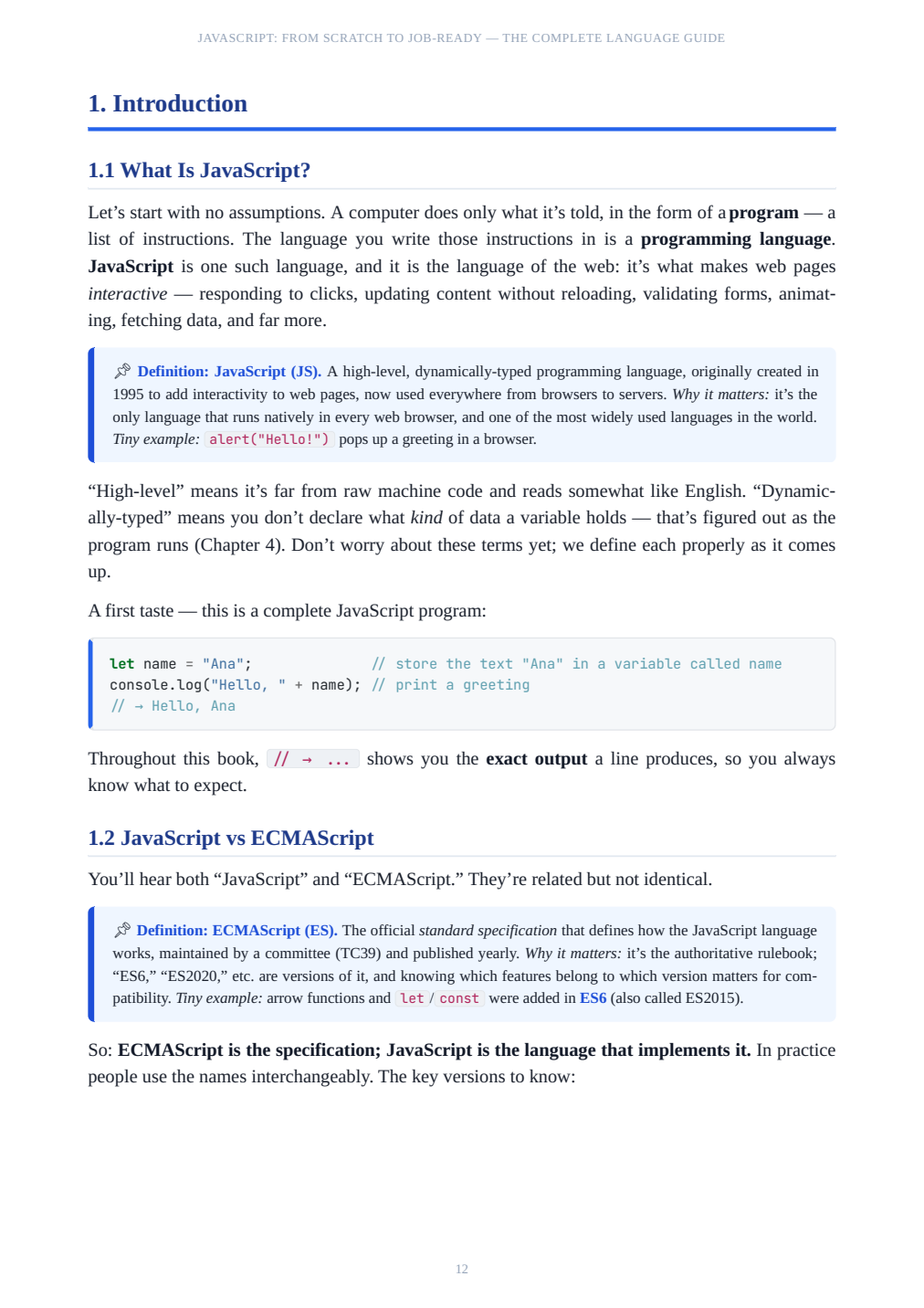 Sample page from a book
